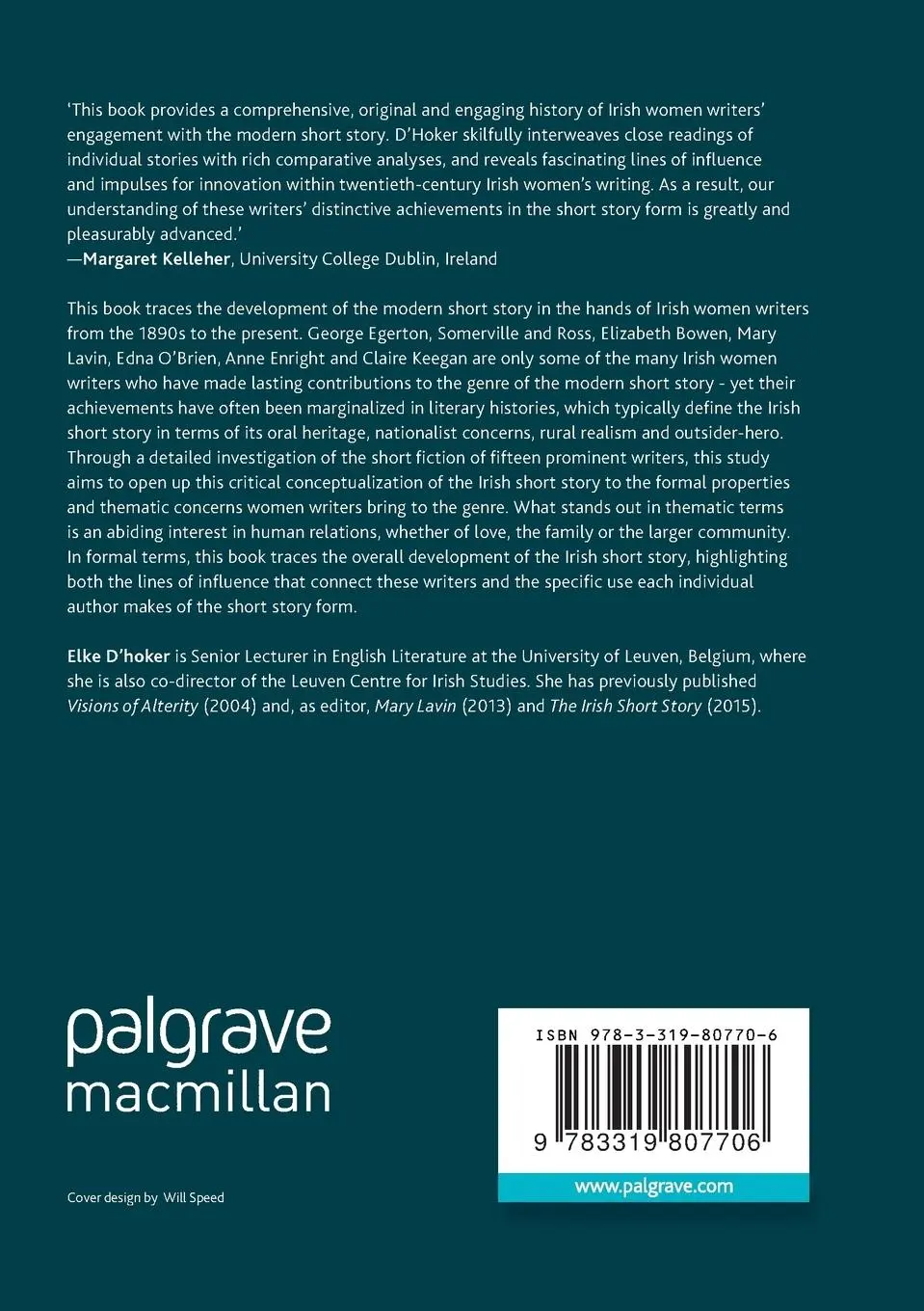 Rückseite: 9783319807706 | Irish Women Writers and the Modern Short Story | Elke D'Hoker | Buch