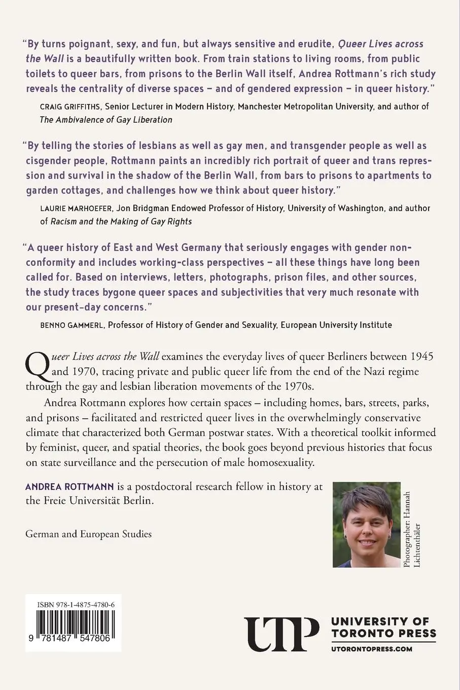 Rückseite: 9781487547806 | Queer Lives across the Wall | Andrea Rottmann | Taschenbuch | Englisch