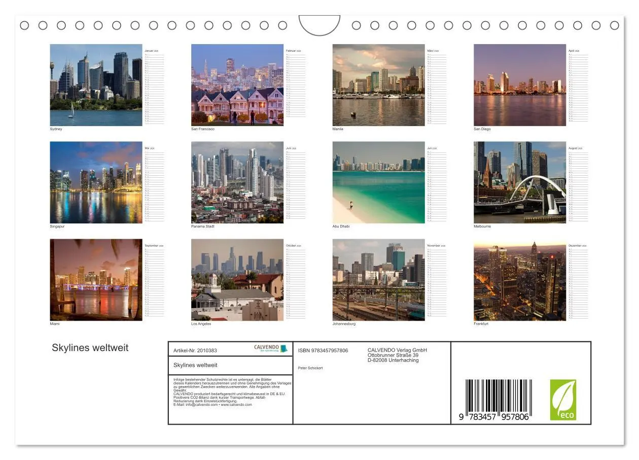 Bild: 9783457957806 | Skylines weltweit (Wandkalender 2026 DIN A4 quer), CALVENDO...