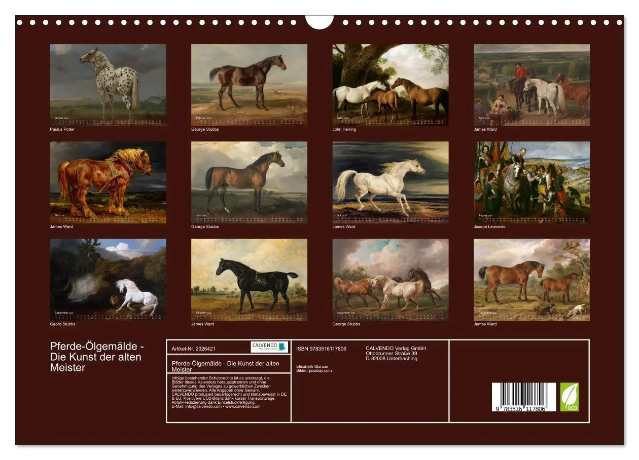 Bild: 9783516117806 | Pferde-Ölgemälde - Die Kunst der alten Meister (Wandkalender 2026...