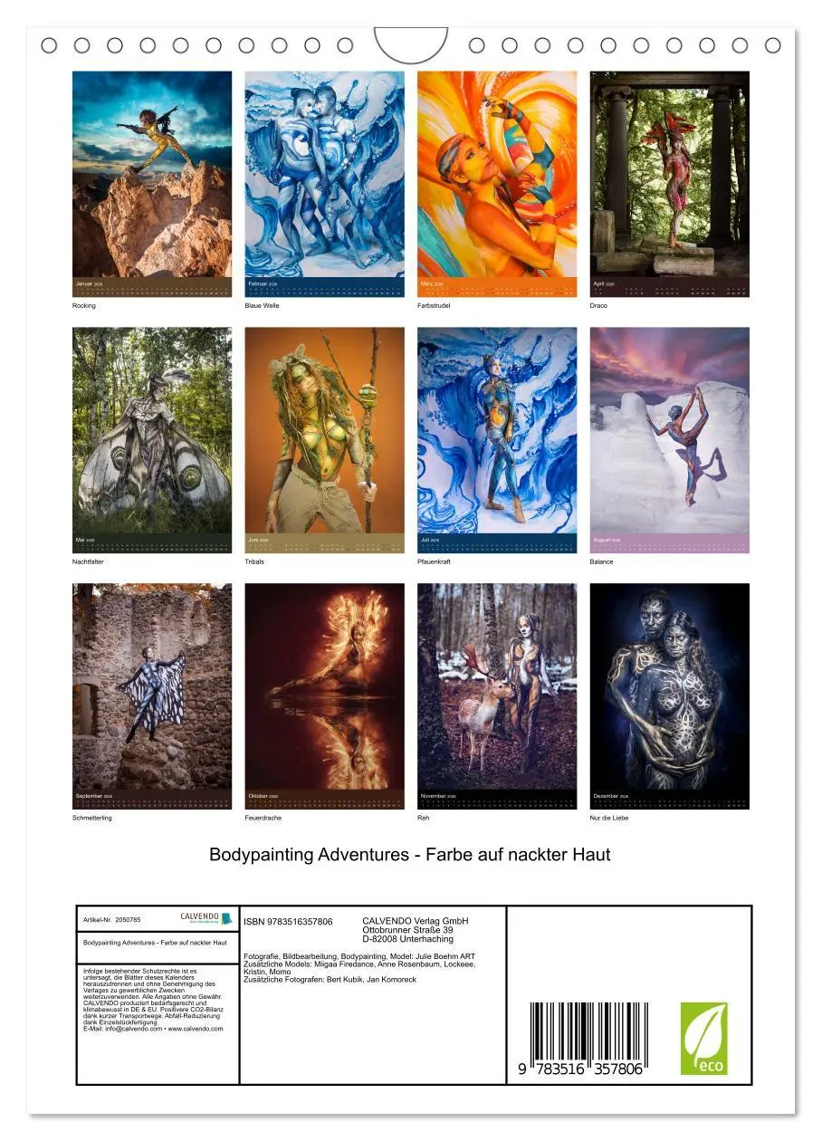 Bild: 9783516357806 | Bodypainting Adventures - Farbe auf nackter Haut (Wandkalender 2026...