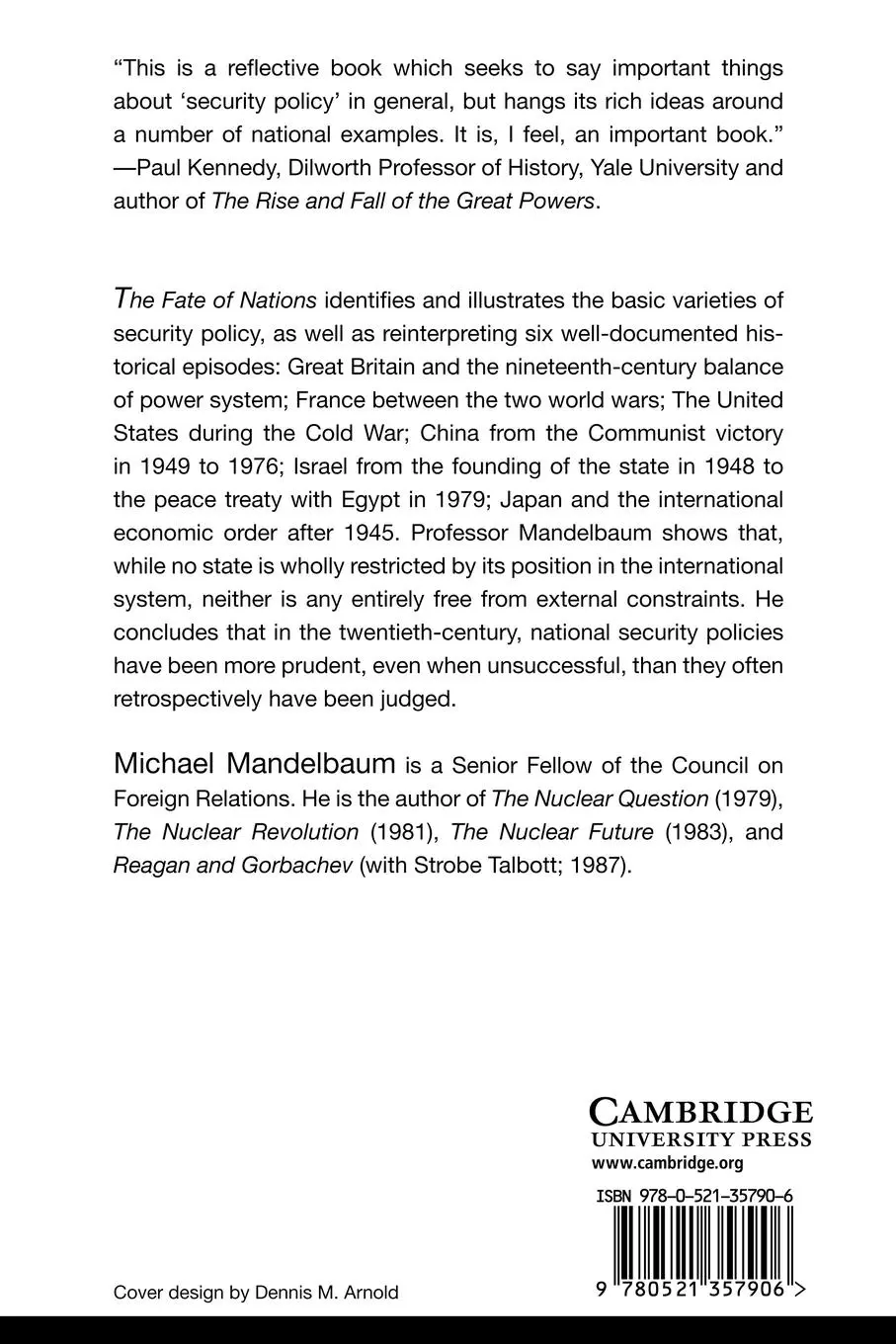 Rückseite: 9780521357906 | The Fate of Nations | Michael Mandelbaum | Taschenbuch | Englisch