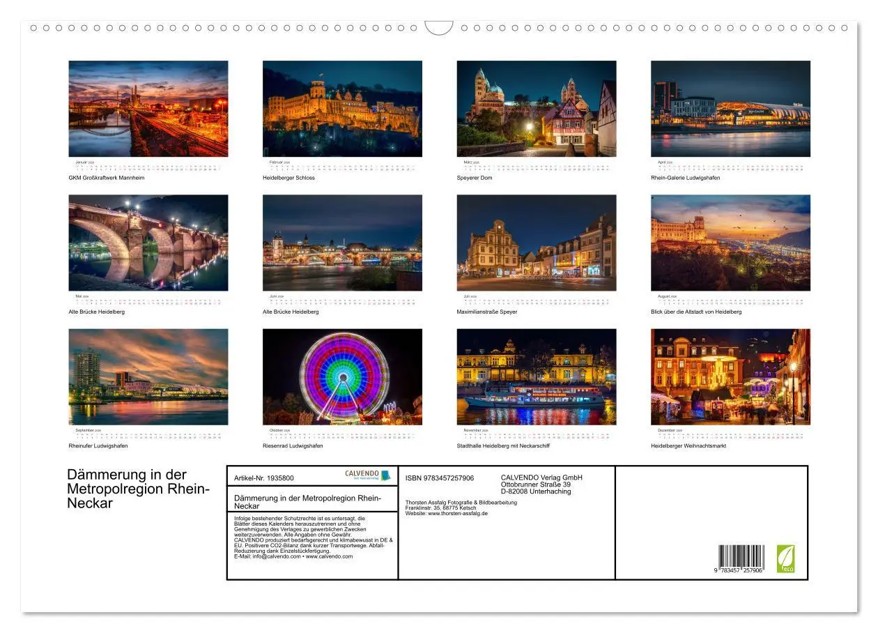 Bild: 9783457257906 | Dämmerung in der Metropolregion Rhein-Neckar (Wandkalender 2026 DIN...