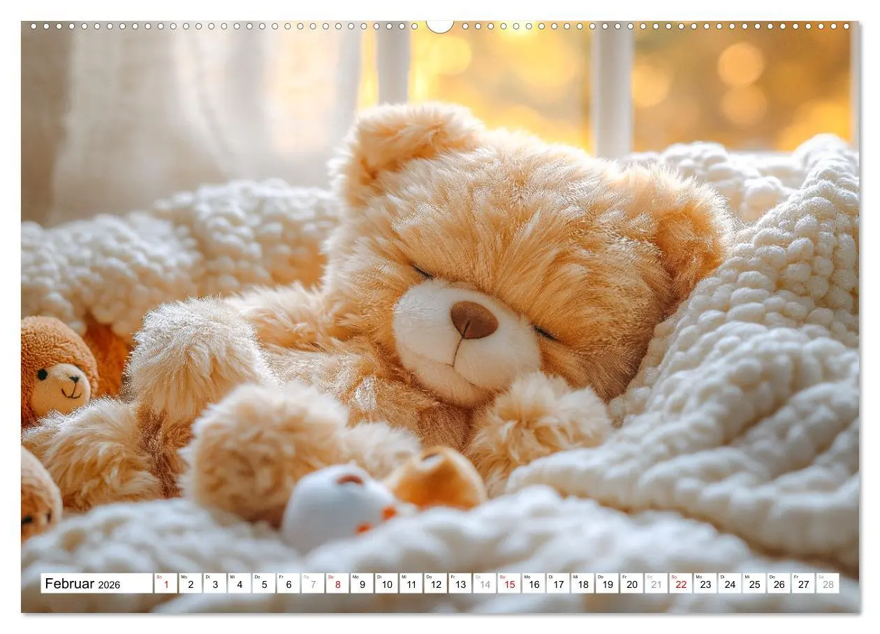 Bild: 9783457327906 | Teddy Babykalender - Jeden Monat zum Knuddeln süß (hochwertiger...