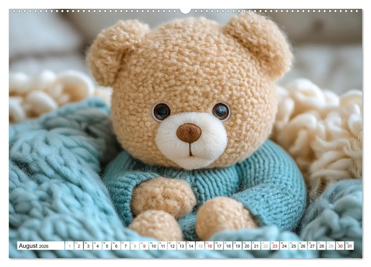 Bild: 9783457327906 | Teddy Babykalender - Jeden Monat zum Knuddeln süß (hochwertiger...