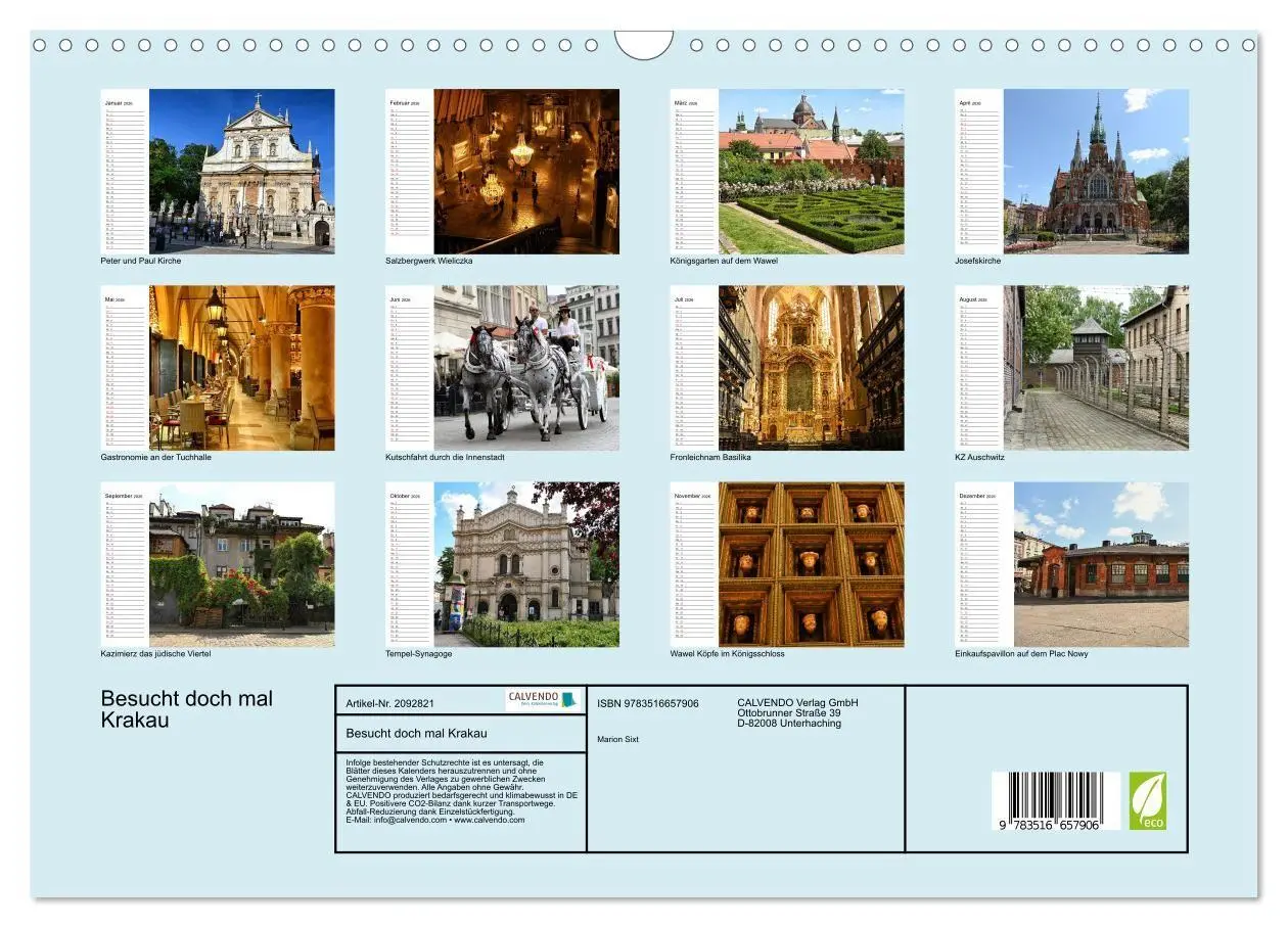Bild: 9783516657906 | Besucht doch mal Krakau (Wandkalender 2026 DIN A3 quer), CALVENDO...