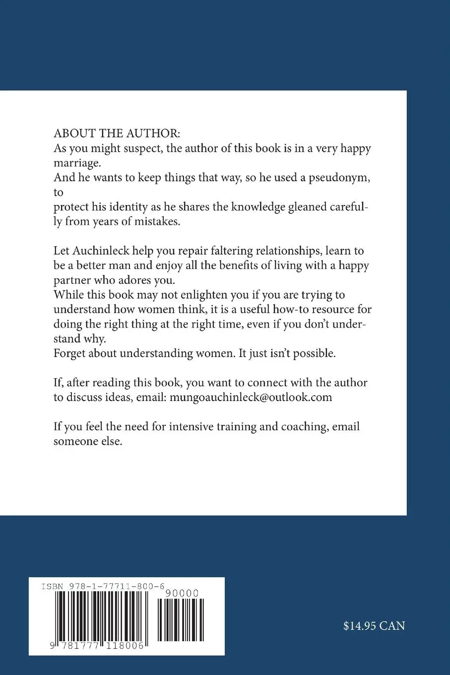 Rückseite: 9781777118006 | How to be the Perfect Husband | Mungo Auchinleck | Taschenbuch | 2020