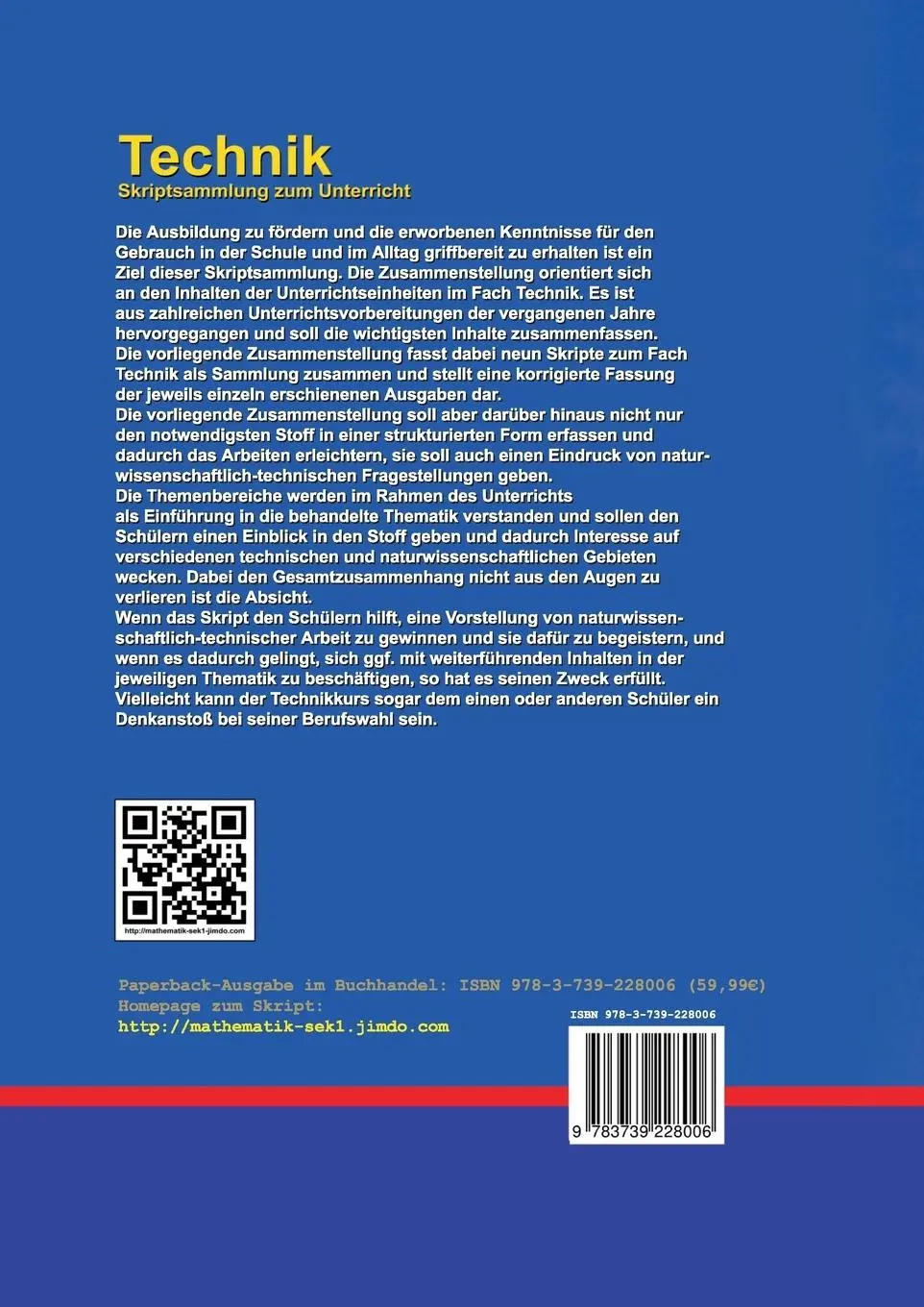 Rückseite: 9783739228006 | Technik | Skriptsammlung zum Unterricht | A. Rueff | Taschenbuch