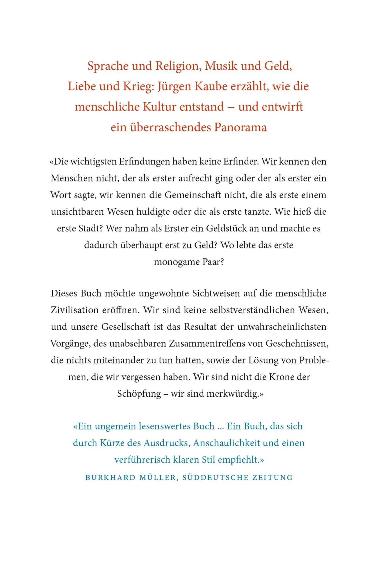 Rückseite: 9783871348006 | Die Anfänge von allem | Jürgen Kaube | Buch | 496 S. | Deutsch | 2017