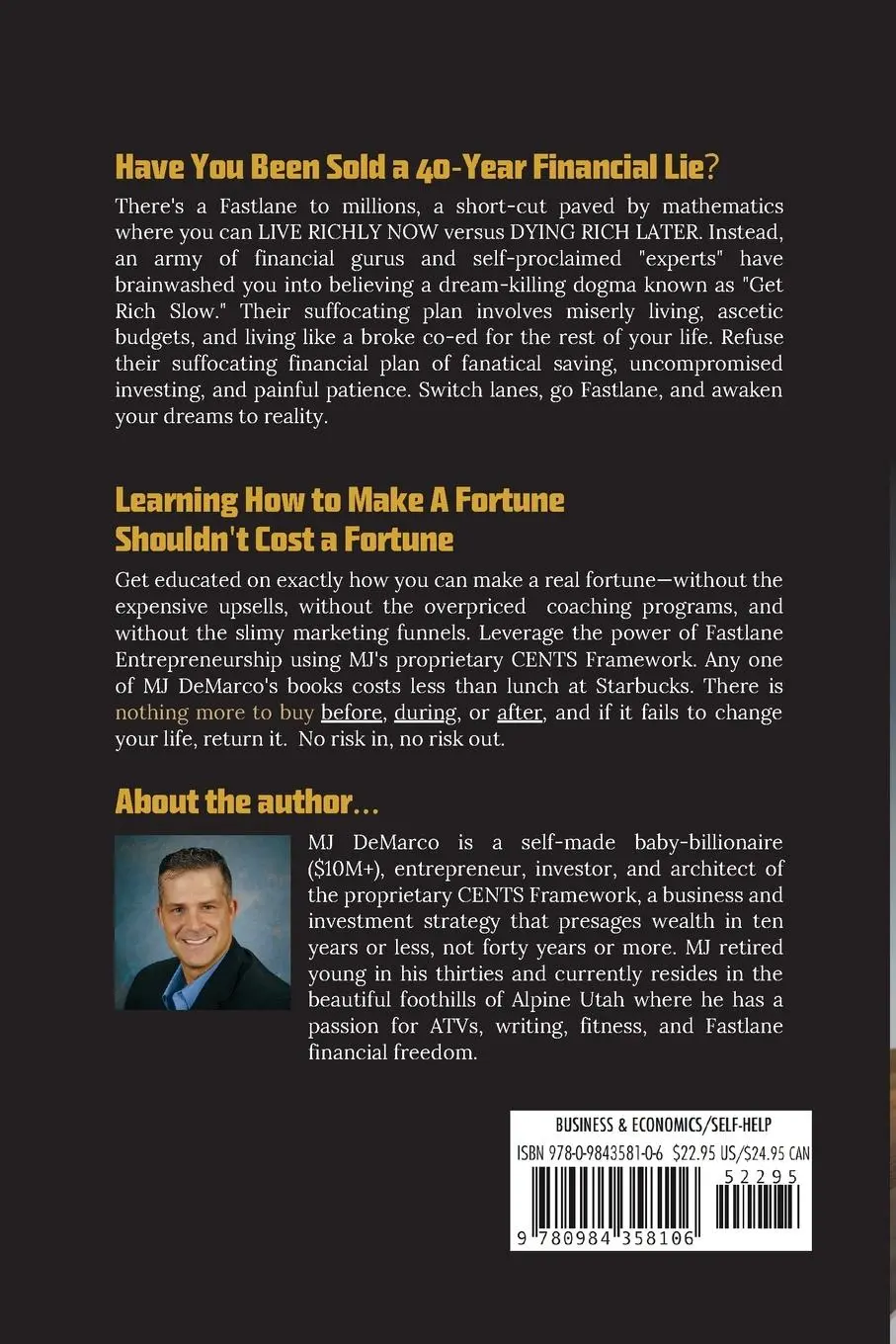 Rückseite: 9780984358106 | The Millionaire Fastlane | M. J. Demarco | Taschenbuch | Englisch