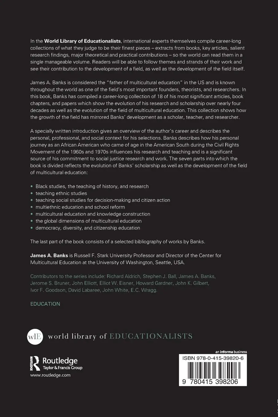 Rückseite: 9780415398206 | Race, Culture, and Education | The Selected Works of James A. Banks