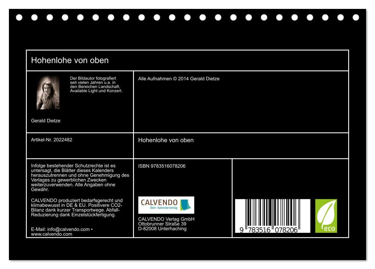 Bild: 9783516078206 | Hohenlohe von oben (Tischkalender 2026 DIN A5 quer), CALVENDO...