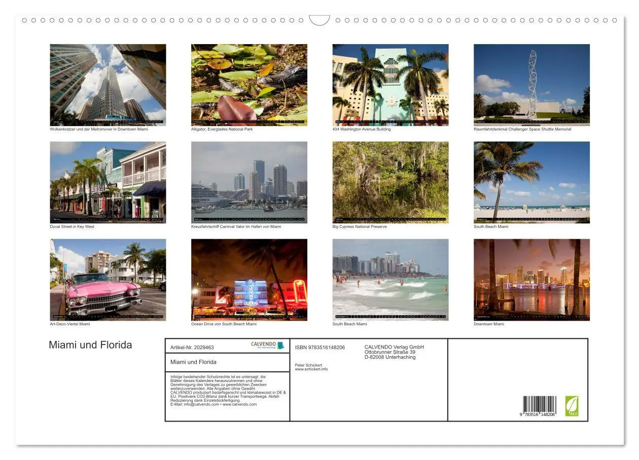 Bild: 9783516148206 | Miami und Florida (Wandkalender 2026 DIN A2 quer), CALVENDO...