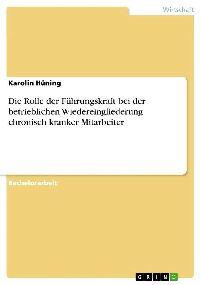 Cover: 9783668168206 | Die Rolle der Führungskraft bei der betrieblichen...