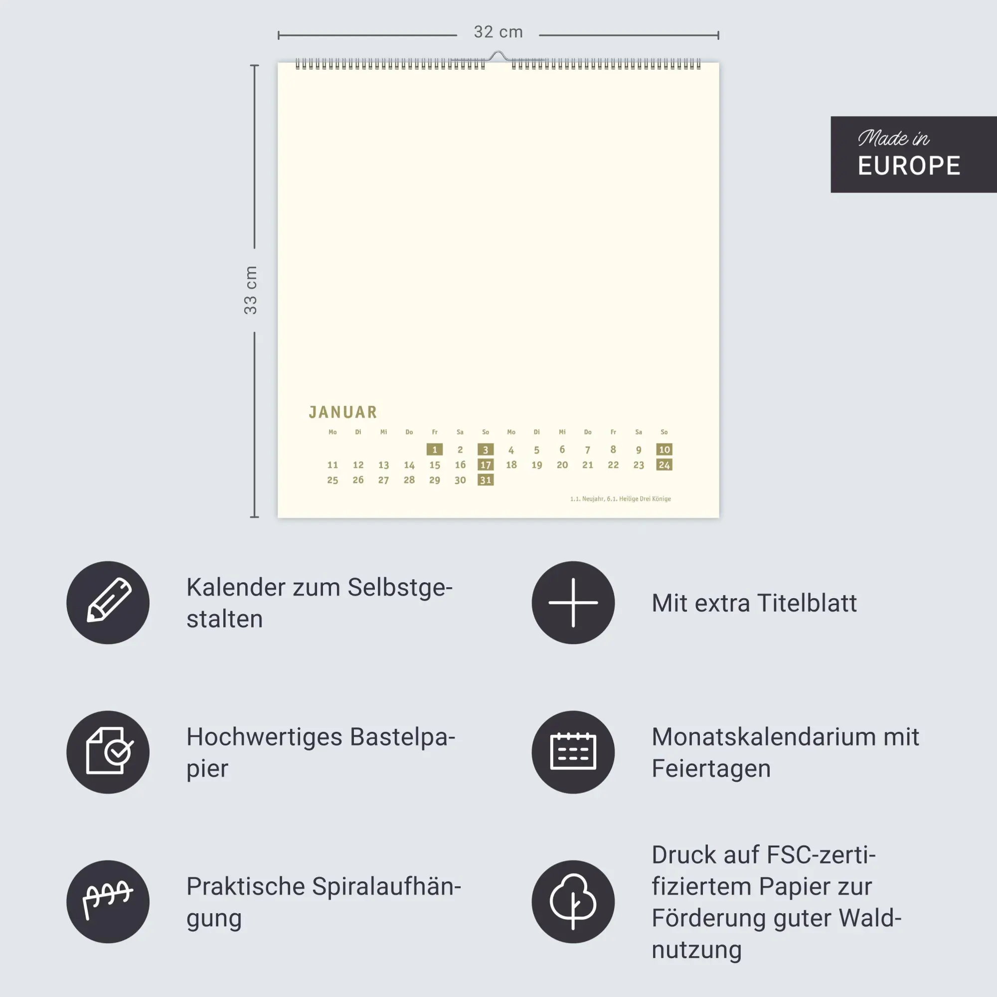 Bild: 9783756418206 | Premium-Bastelkalender gold groß 2027 | Heye | Kalender | 14 S. | 2027