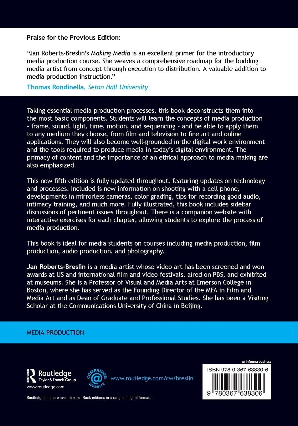 Rückseite: 9780367638306 | Making Media | Foundations of Sound and Image Production | Taschenbuch