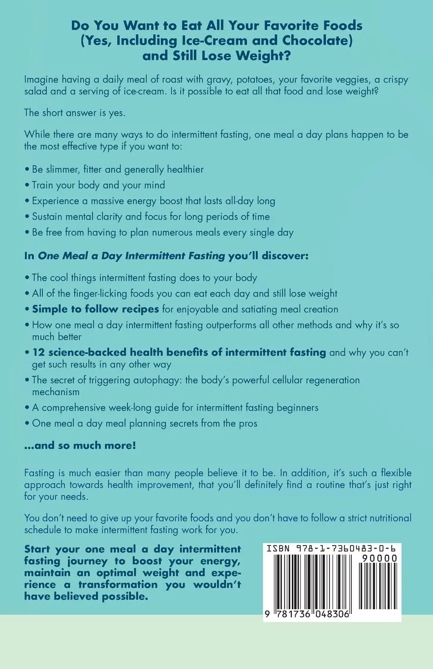 Rückseite: 9781736048306 | One Meal A Day Intermittent Fasting | Kate Mccarthy | Taschenbuch