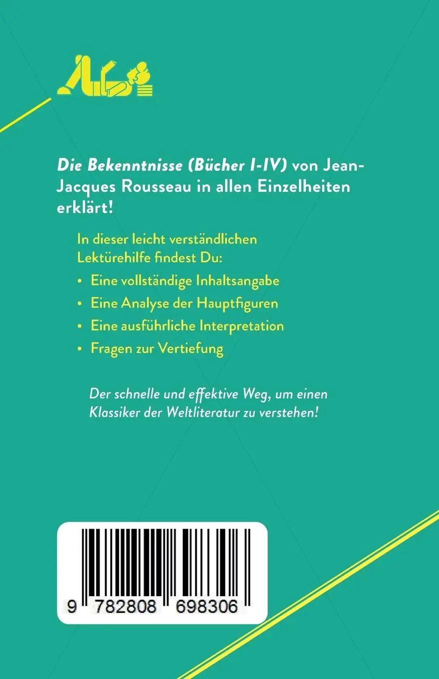 Rückseite: 9782808698306 | Die Bekenntnisse (Bücher I-IV) | von Jean-Jacques Rousseau | Zoubir