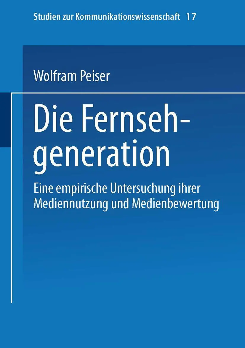 Cover: 9783531128306 | Die Fernsehgeneration | Wolfram Peiser | Taschenbuch | 306 S. | 1996