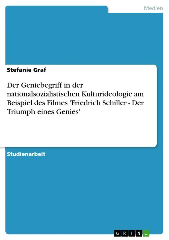 Cover: 9783640408306 | Der Geniebegriff in der nationalsozialistischen Kulturideologie am...