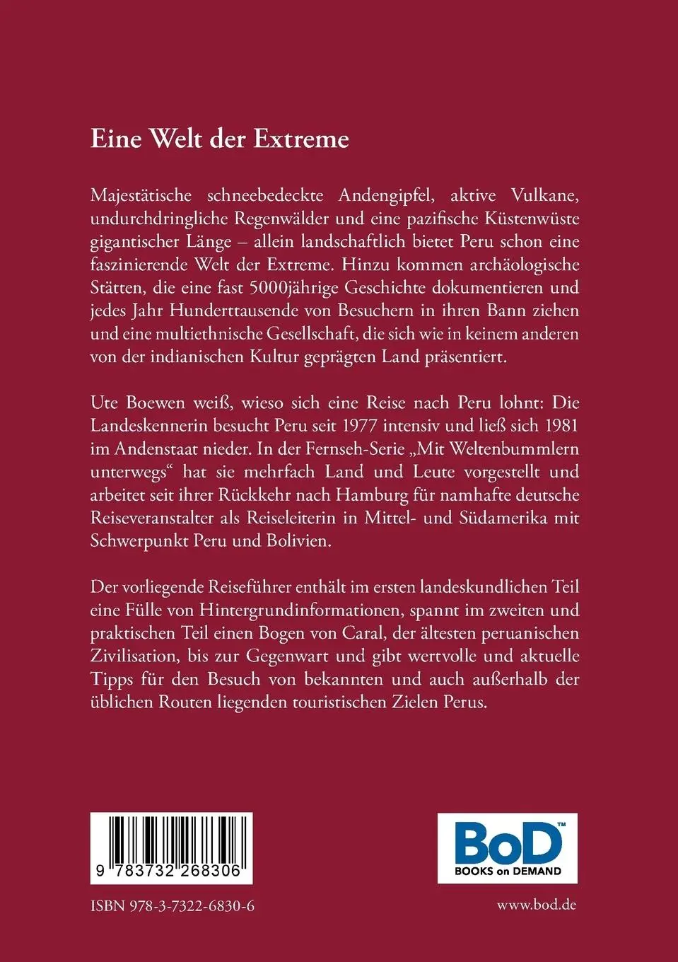 Rückseite: 9783732268306 | Peru | Faszination der Gegensätze | Ute Boewen | Taschenbuch | 424 S.