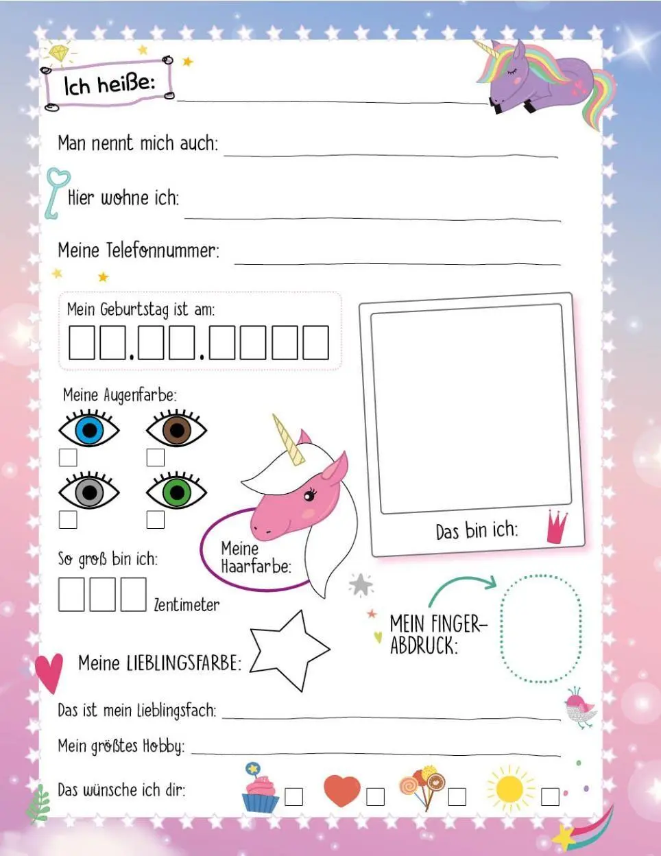 Bild: 9783849948306 | Kritzel-Kratzel-Buch Meine Schulfreunde (Einhörner) | Buch | 36 S.
