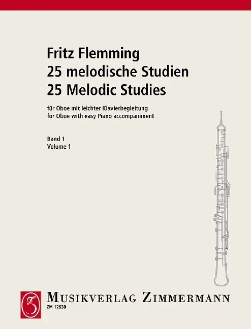 Cover: 9790010128306 | Melodische Studien(25) 1 | Heft 1. Oboe und Klavier. | Fritz Flemming