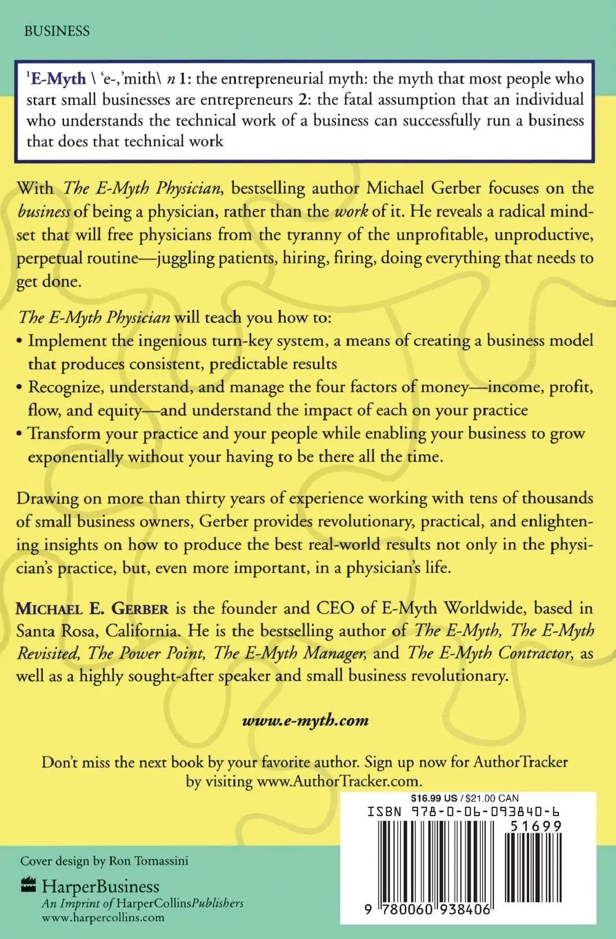 Rückseite: 9780060938406 | The E-Myth Physician | Michael E Gerber | Taschenbuch | Englisch