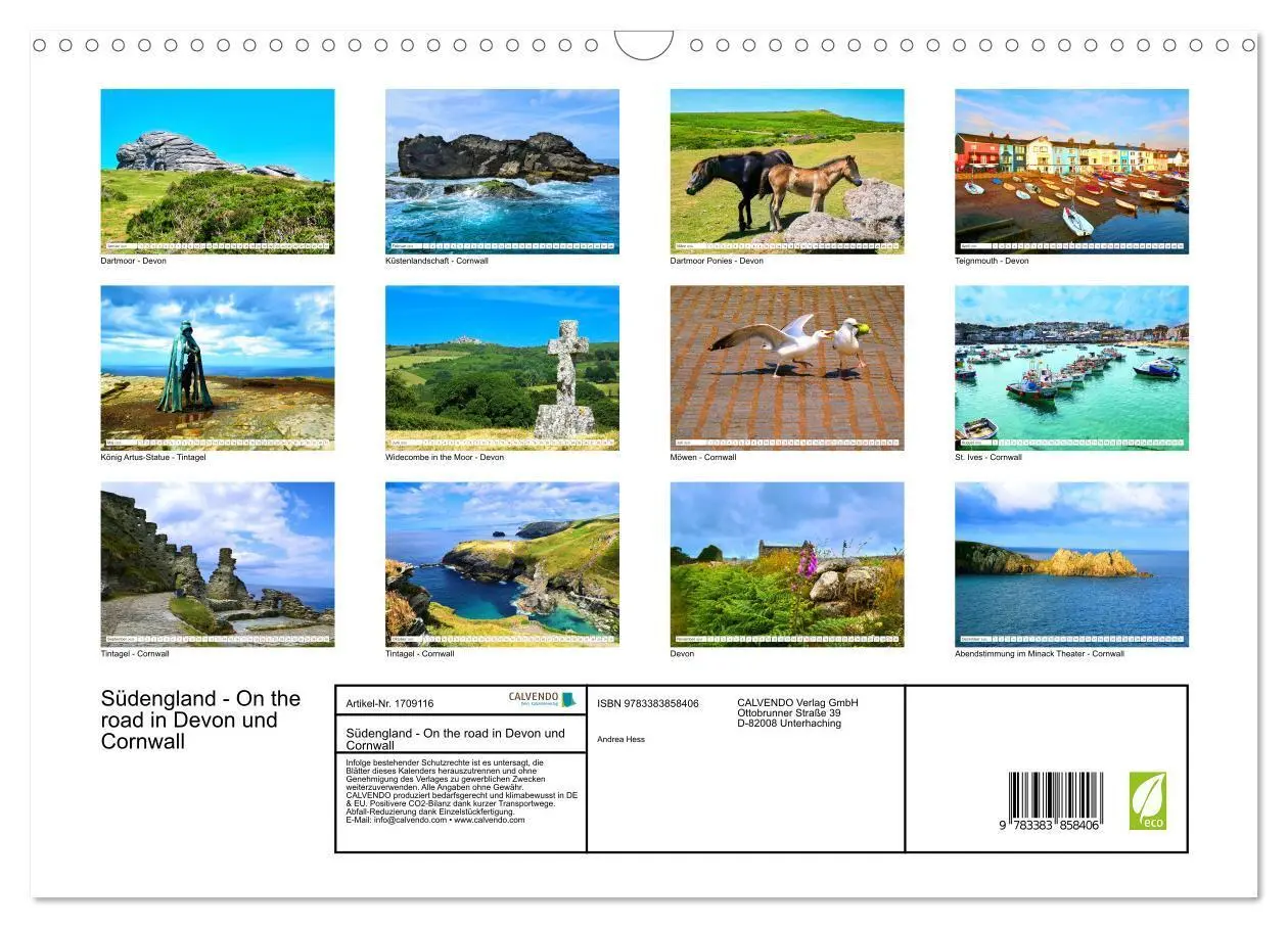 Bild: 9783383858406 | Südengland - On the road in Devon und Cornwall (Wandkalender 2025...