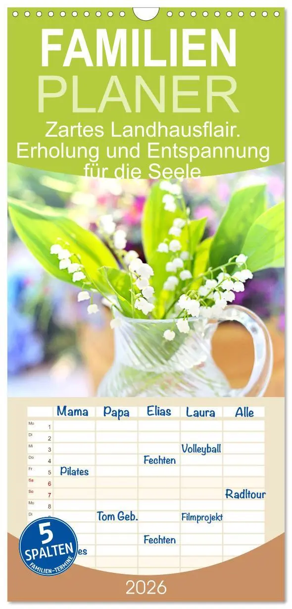 Cover: 9783516508406 | Familienplaner 2026 - Zartes Landhausflair. Erholung und...