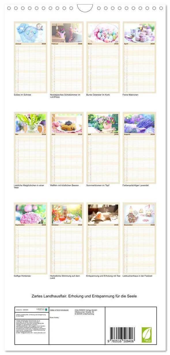 Bild: 9783516508406 | Familienplaner 2026 - Zartes Landhausflair. Erholung und...