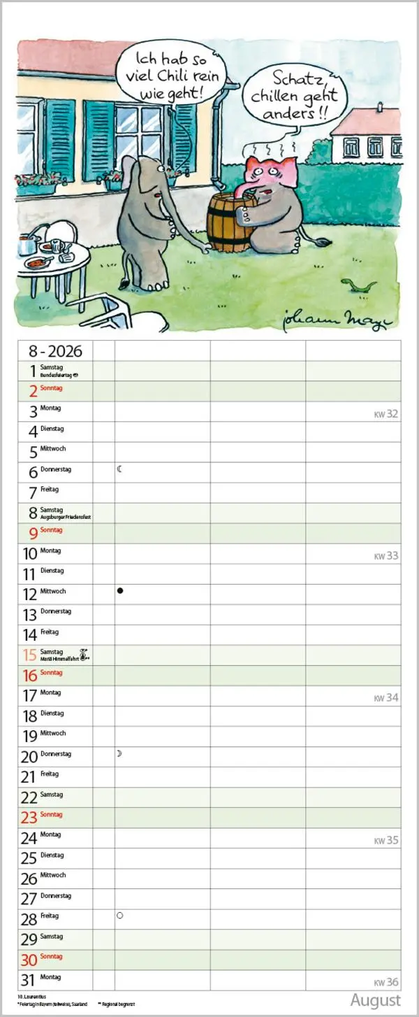 Bild: 9783731888406 | Chilling for 2 2026 | Verlag Korsch | Kalender | Spiralbindung | 14 S.