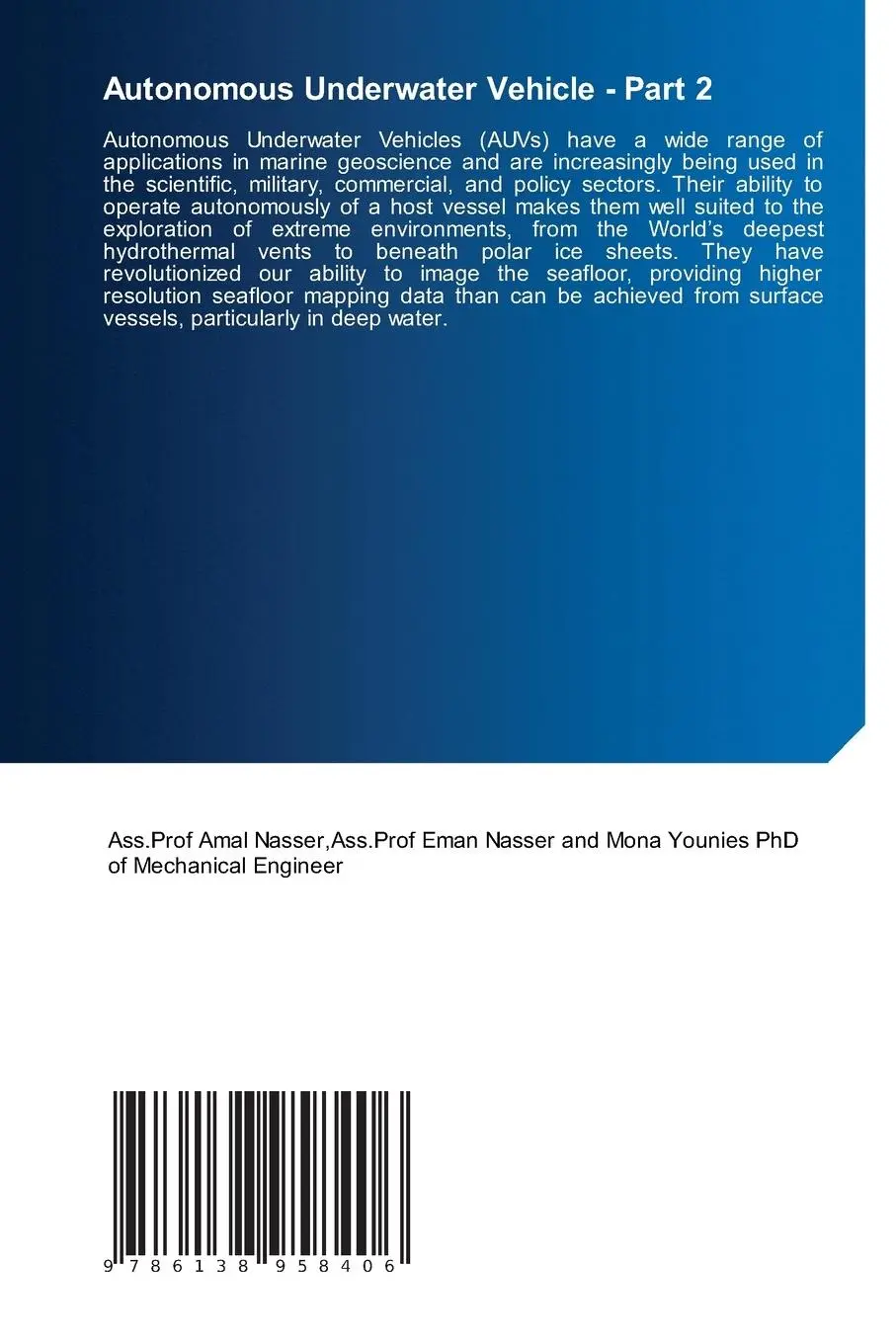 Rückseite: 9786138958406 | Autonomous Underwater Vehicle - Part 2 | Amal Nasser (u. a.) | Buch