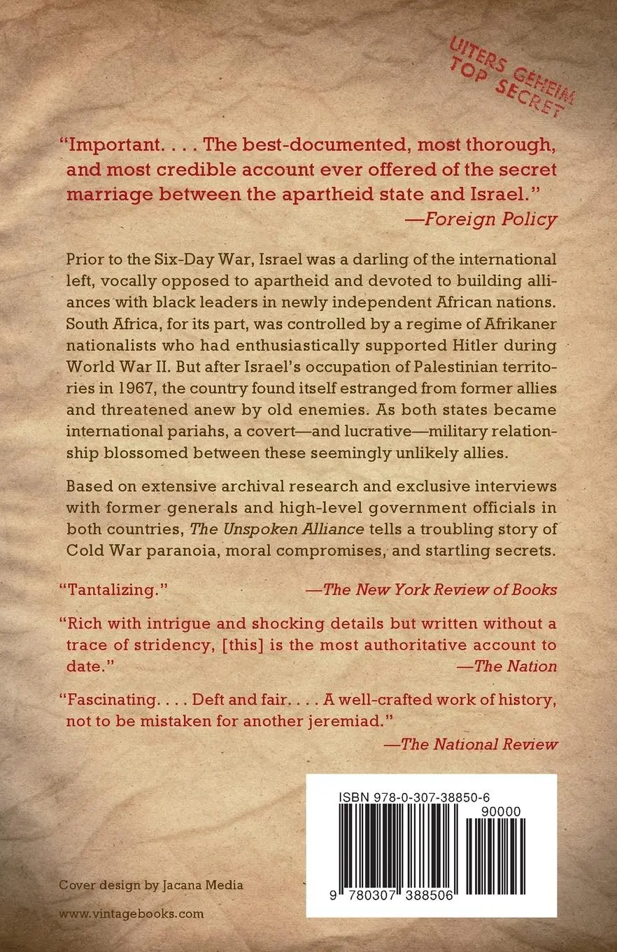 Rückseite: 9780307388506 | The Unspoken Alliance | Sasha Polakow-Suransky | Taschenbuch | 2011