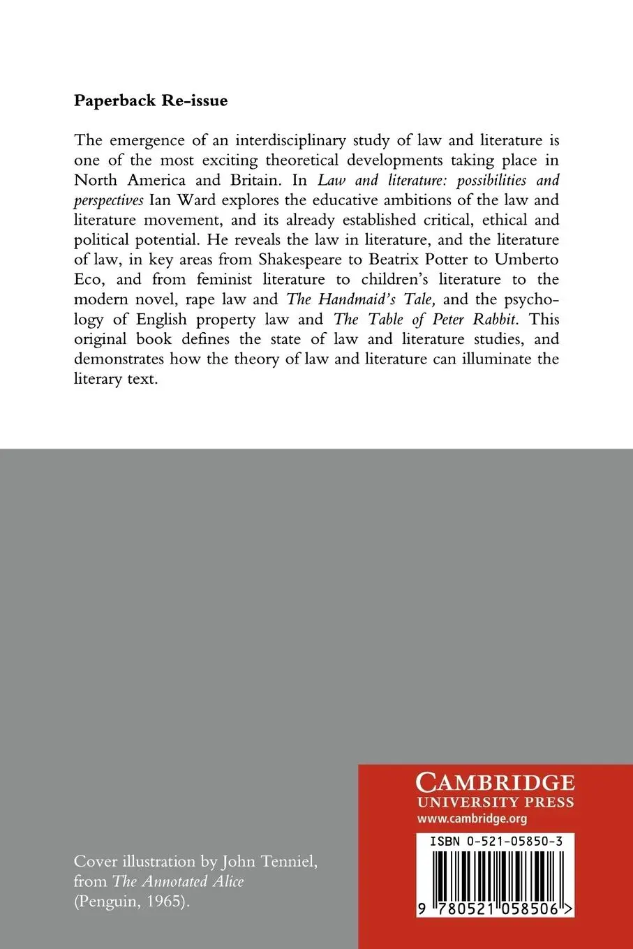 Rückseite: 9780521058506 | Law and Literature | Possibilities and Perspectives | Ian Ward | Buch