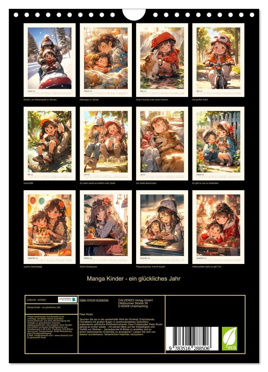 Bild: 9783516288506 | Manga Kinder - ein glückliches Jahr (Wandkalender 2026 DIN A4...