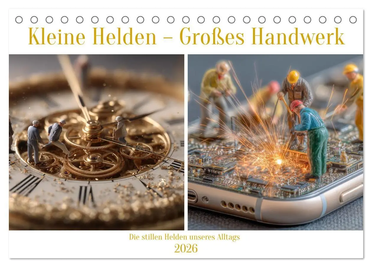 Cover: 9783516598506 | Kleine Helden - Großes Handwerk (Tischkalender 2026 DIN A5 quer),...
