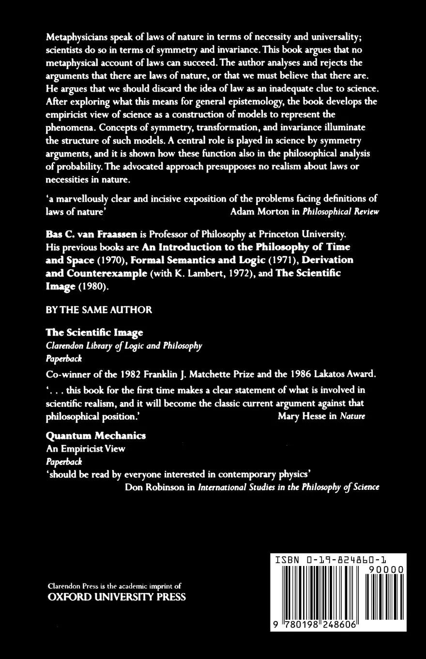 Rückseite: 9780198248606 | Laws and Symmetry | Bas C. Van Fraassen | Taschenbuch | Englisch