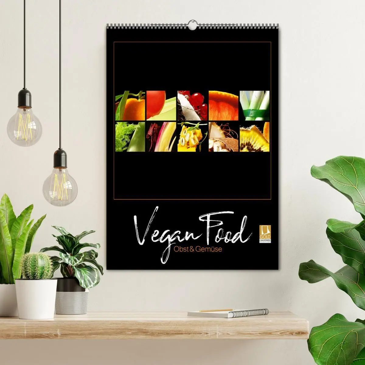 Bild: 9783569508606 | Vegan Food Kalender - Obst und Gemüse auf Schwarz (Wandkalender...
