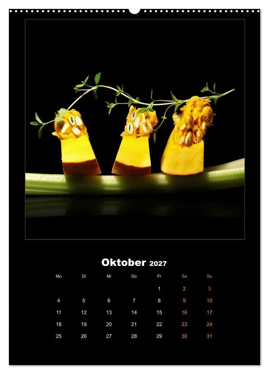 Bild: 9783569508606 | Vegan Food Kalender - Obst und Gemüse auf Schwarz (Wandkalender...