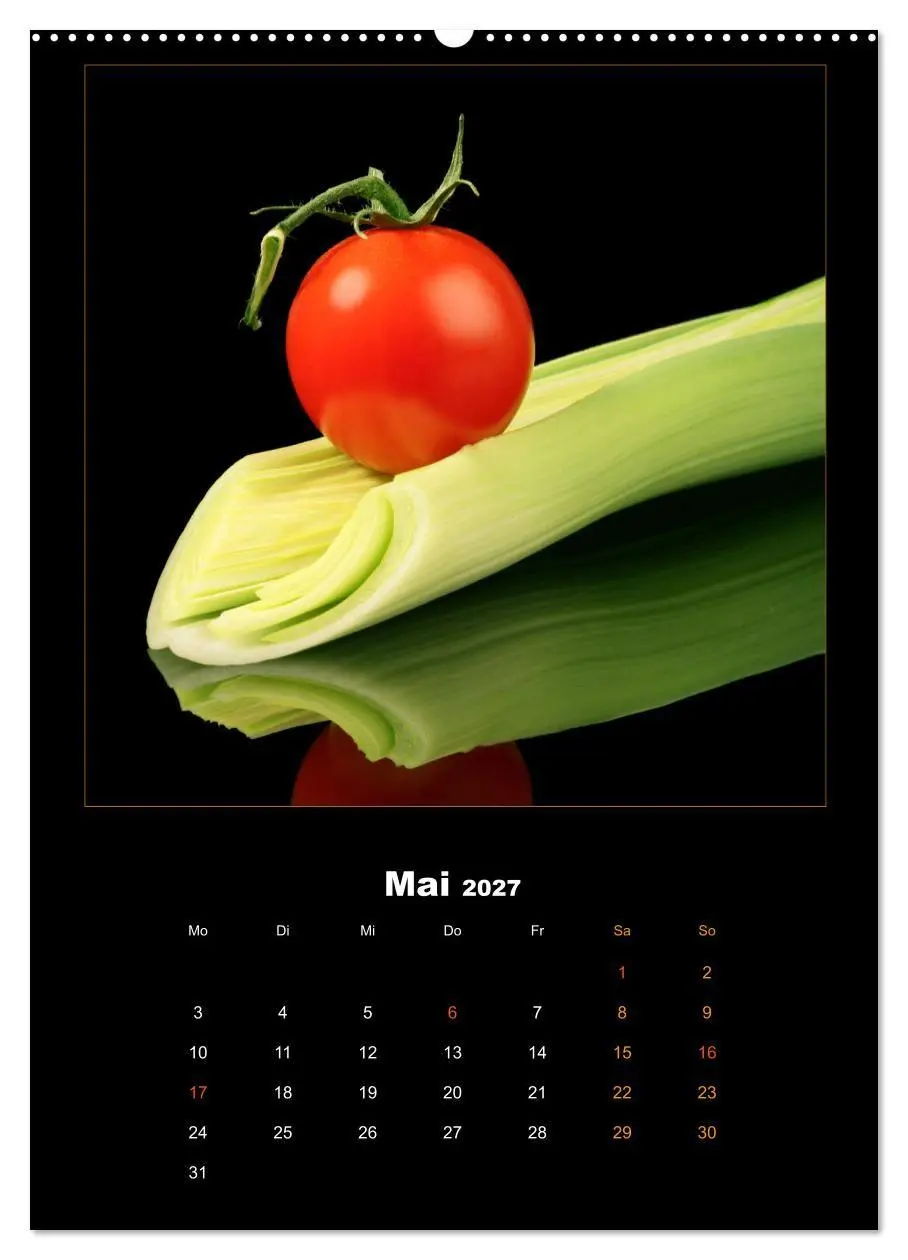 Bild: 9783569508606 | Vegan Food Kalender - Obst und Gemüse auf Schwarz (Wandkalender...