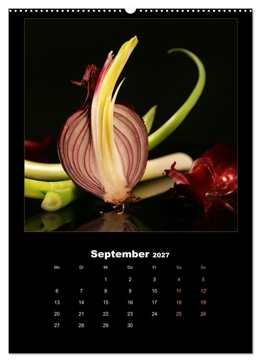 Bild: 9783569508606 | Vegan Food Kalender - Obst und Gemüse auf Schwarz (Wandkalender...