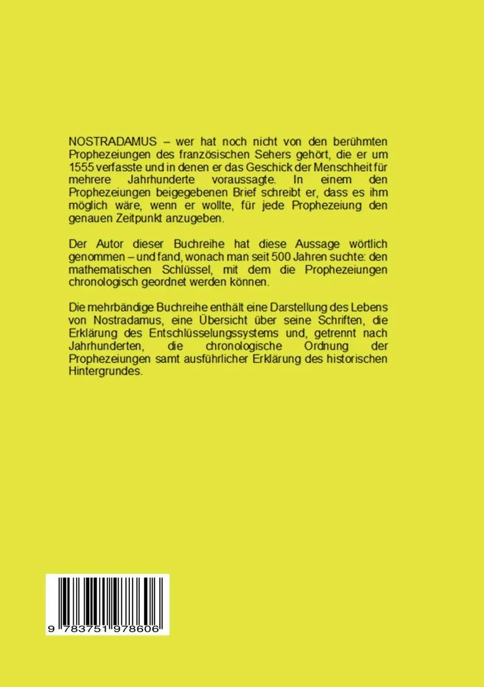 Rückseite: 9783751978606 | Ein Visionär von Gott inspiriert - Nostradamus | Bourbonenglorie