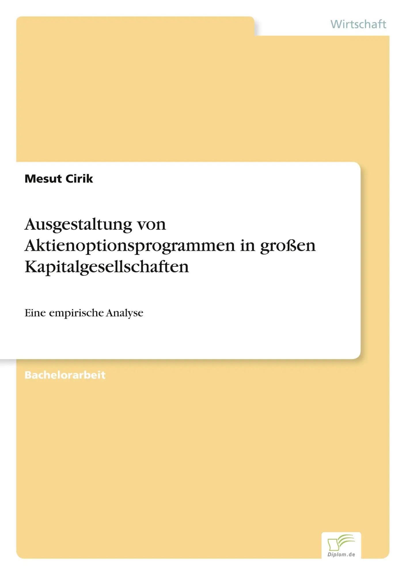 Cover: 9783961168606 | Ausgestaltung von Aktienoptionsprogrammen in großen...