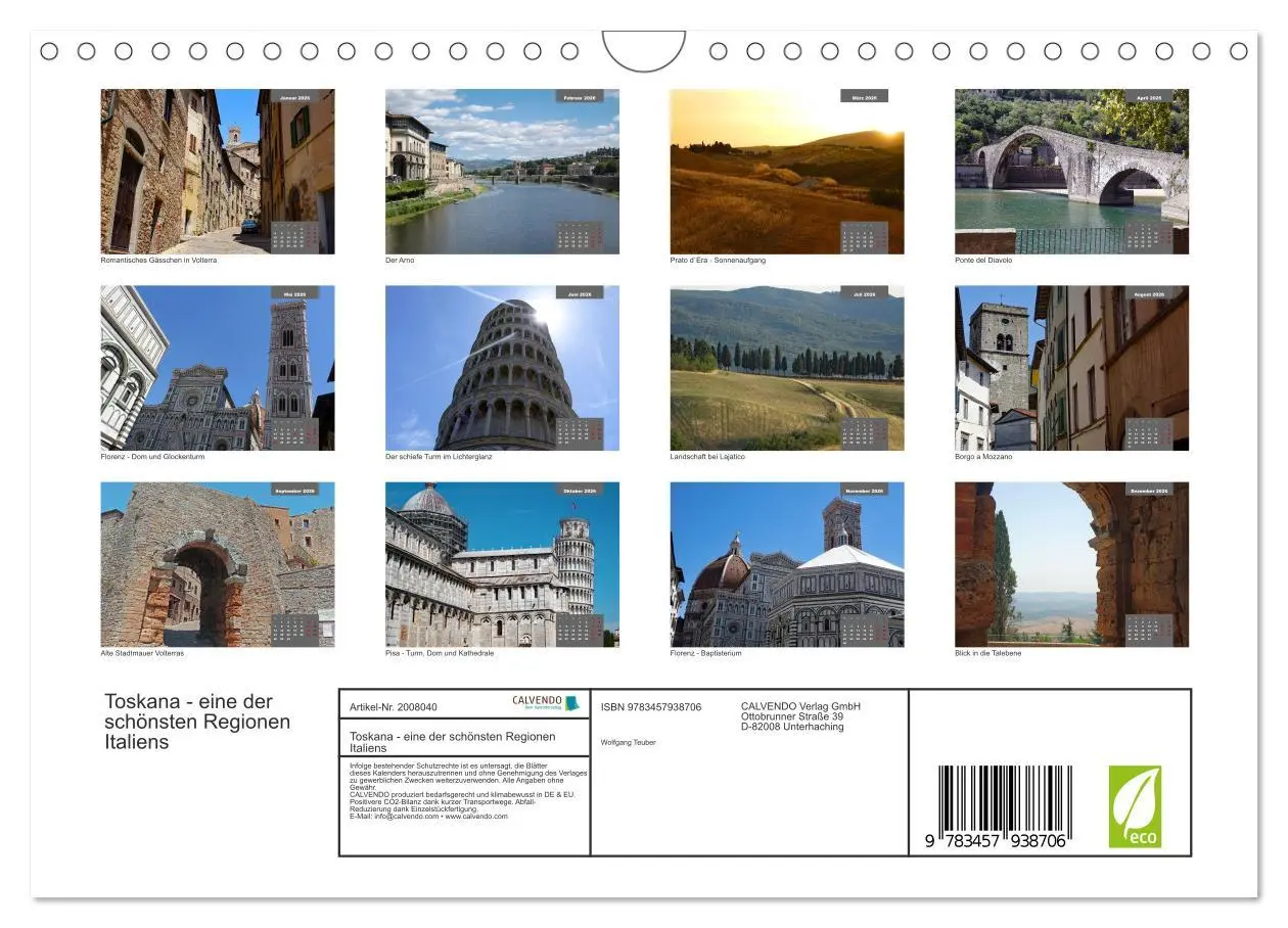 Bild: 9783457938706 | Toskana - eine der schönsten Regionen Italiens (Wandkalender 2026...