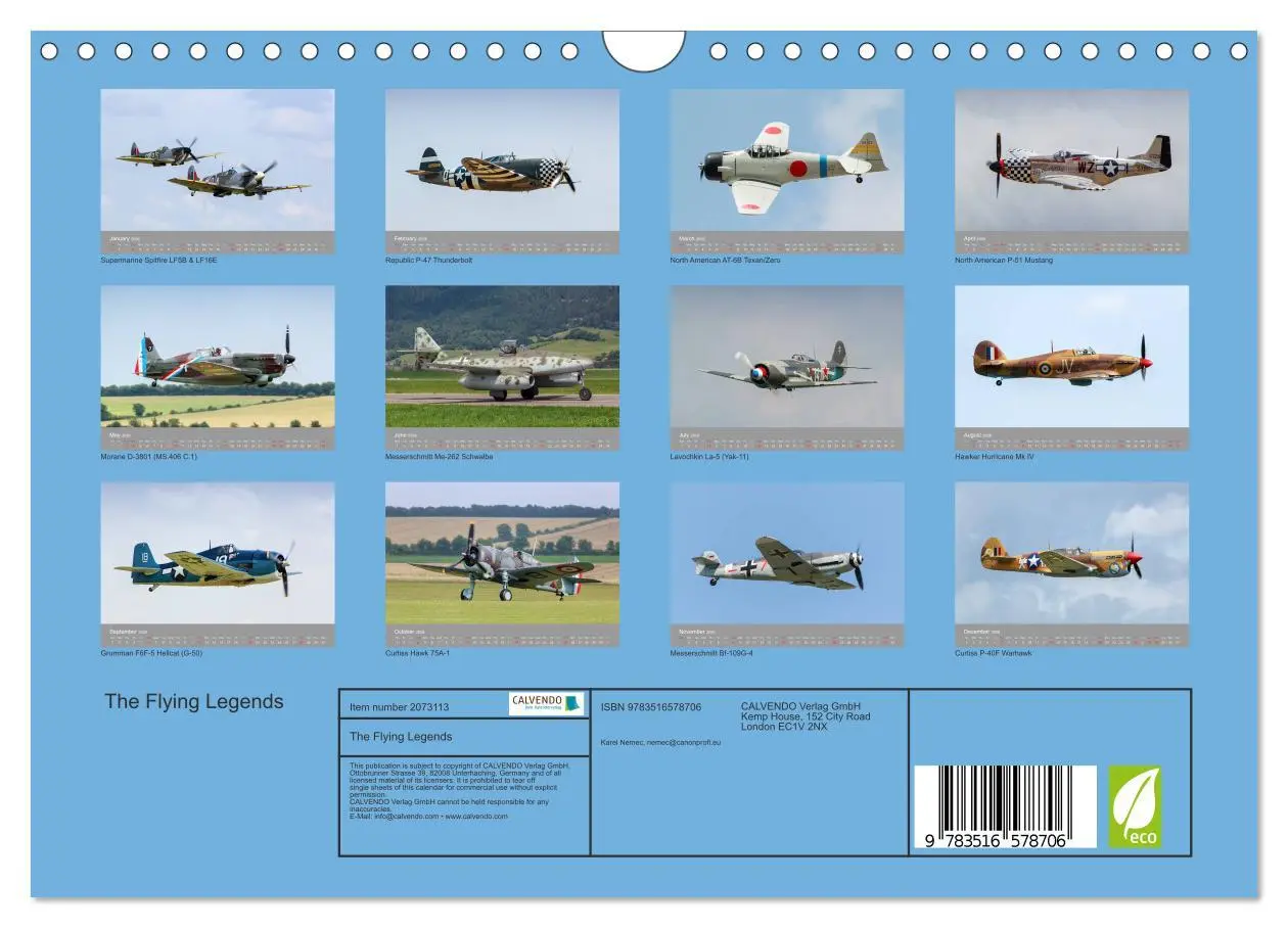 Bild: 9783516578706 | The Flying Legends (Wall Calendar 2026 DIN A4 landscape), CALVENDO...
