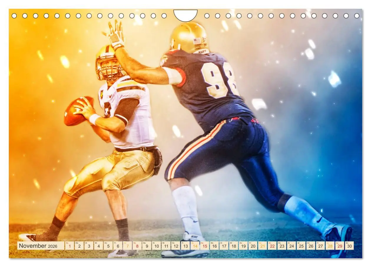Bild: 9783457858806 | American Football - Fight (Wandkalender 2026 DIN A4 quer), CALVENDO...