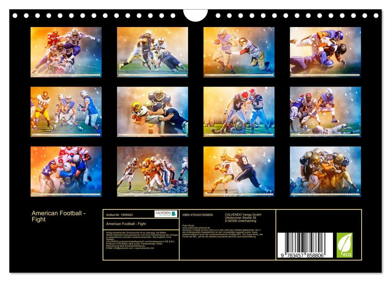 Bild: 9783457858806 | American Football - Fight (Wandkalender 2026 DIN A4 quer), CALVENDO...