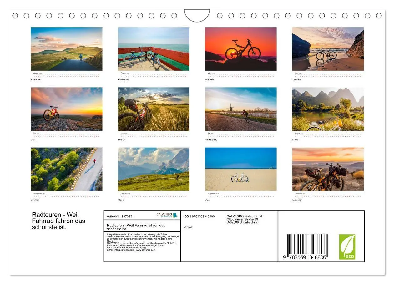 Bild: 9783569348806 | Radtouren - Weil Fahrrad fahren das schönste ist. (Wandkalender...