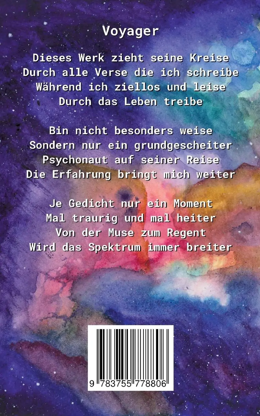 Rückseite: 9783755778806 | Voyager | Eine Reise durch meinen lyrischen Kosmos | Torge Naß | Buch